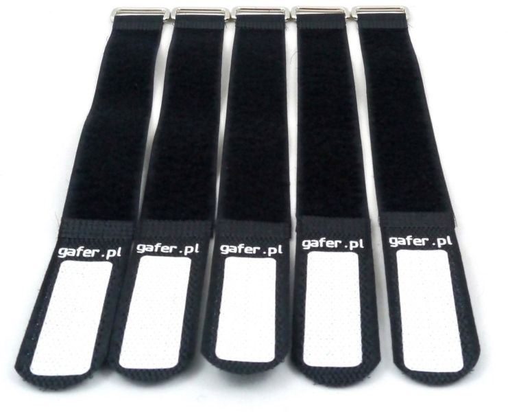 GAFER.PL Kabelbinder Klettverschluss 25x260mm 5er Pack sw