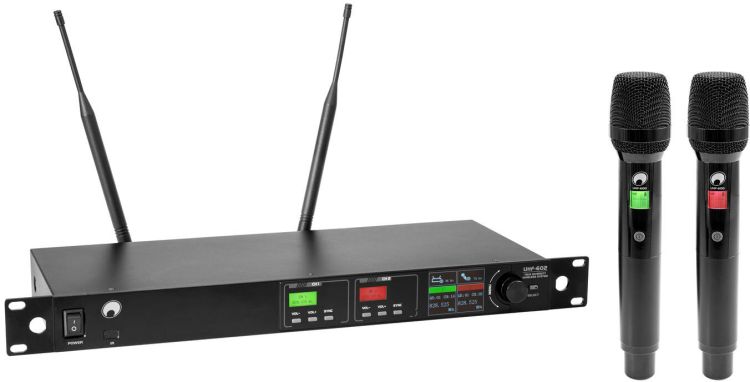 OMNITRONIC UHF-602 2-Kanal Funkmikrofon-System 520-554 MHz