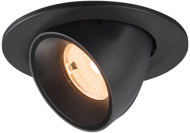 SLV NUMINOS® GIMBLE S, Deckeneinbauleuchte, 2700 K, 55°, IP20, rund, schwarz