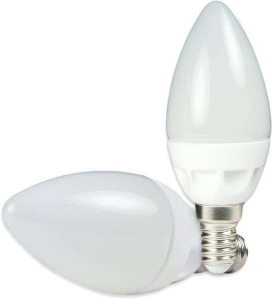 ISOLED E14 LED Keramik milky Kerze, 4,5W, warmweiß