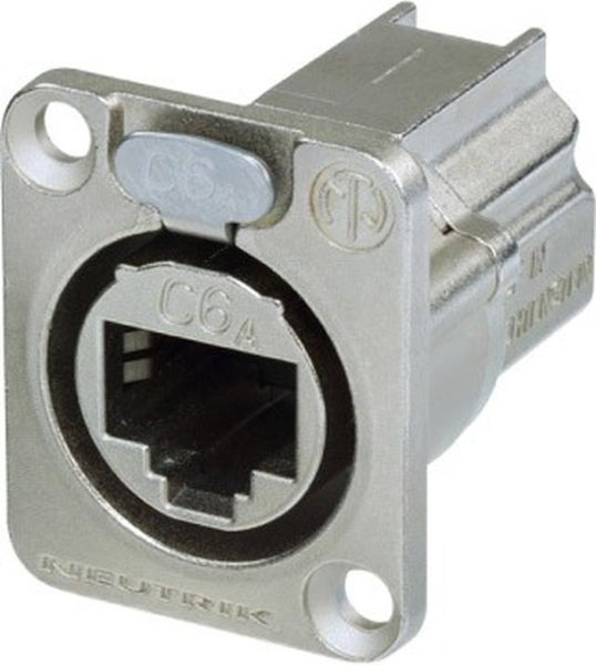 Neutrik NE 8 FDXP 6 Einbaubuchse D-Form CAT6, vernickelt