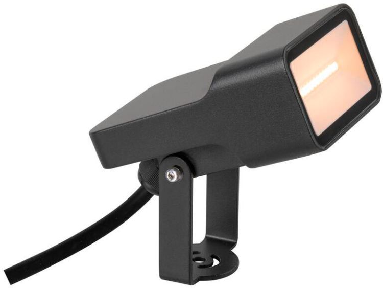 SLV SYNA WIDE, Erdspiessleuchte, 2200 K, 115°, IP65, eckig, schwarz
