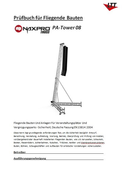 Prüfbuch für Naxpro-Truss HD34 PA-Tower 08