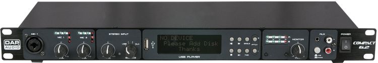 Compact 6.2 6 Channel 1U mixer/USB player, 2 zones