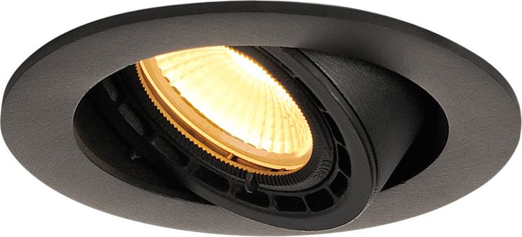 SLV SUPROS 78 Einbauleuchte, LED, 3000K, rund, schwarz, 60° Linse, 9W