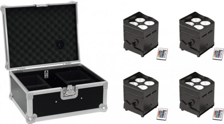 EUROLITE Set 4x AKKU UP-4 QCL Spot QuickDMX + Case