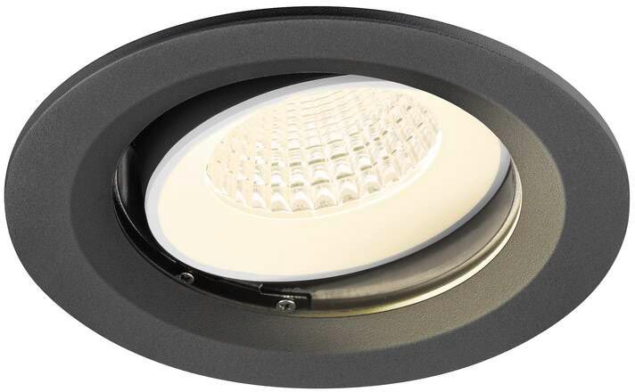 SLV NUMINOS® MOVE M, Deckeneinbauleuchte, 4000 K, 55°, IP20, rund, schwarz / weiß