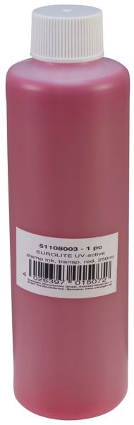 EUROLITE UV-aktive Stempelfarbe, transparent rot, 250ml