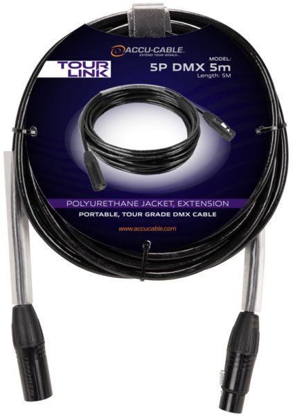 Accu Cable Tour Link 5P DMX 5m DMX-Kabel mit 5-poligem Stecker