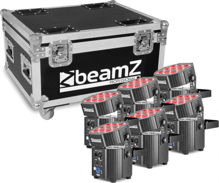 beamZ Pro BBP60 Uplighter Set, 6-teilig im Flightcase mit Ladegerät