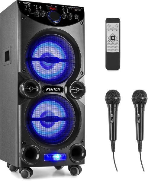 Fenton LIVE2104 Karaoke Station auf Rädern 2x 10" -B-Stock-