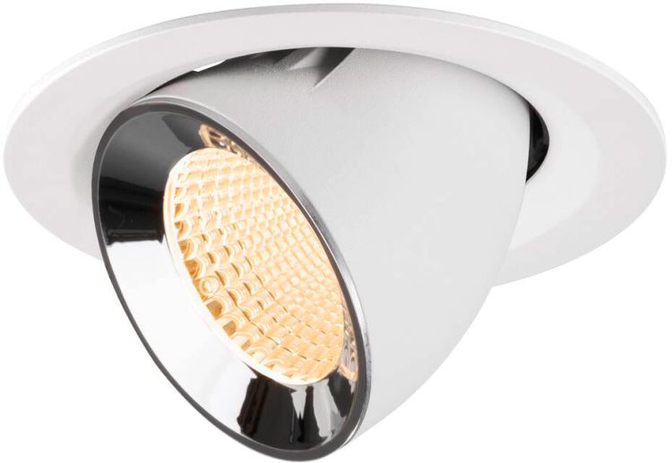 SLV NUMINOS® GIMBLE M, Deckeneinbauleuchte weiß/chrom 2700 K 40°
