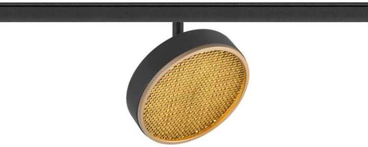 SLV GRIP! FLAT, 48V Spot, DALI, rund, 2700/3000 K, 14.5 W, schwarz / gold