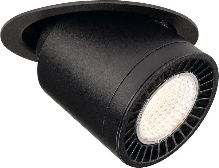 SLV SUPROS MOVE, Indoor LED recessed ceiling light black round 3000K 60° CRI90 3380lm