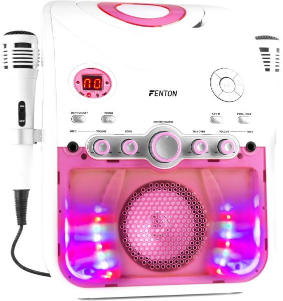 Fenton SBS20W Karaokemaschine mit CD-G Weiß/Rosa