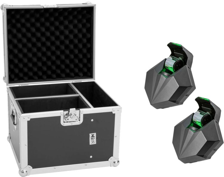 EUROLITE Set 2x LED CAT-80 Strahleneffekt + Flightcase