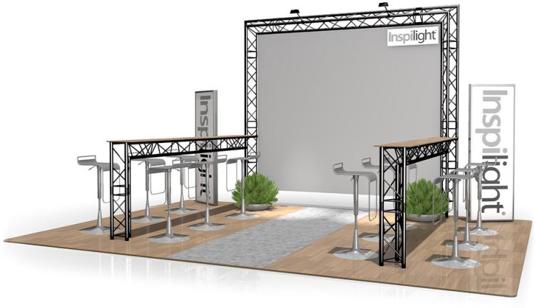 Messestand FD 23 - 3 x 3 x 2,65 m (LxBxH) - 9 m² RAL9005 - Schwarz - Seidenmatt