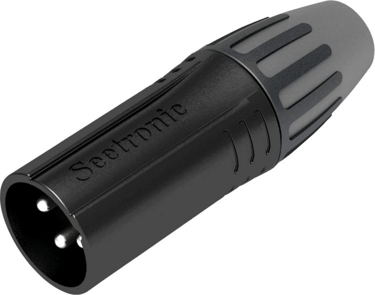 Seetronic XLR 3P Connector - male Silberkontakte - schwarzes Gehäuse