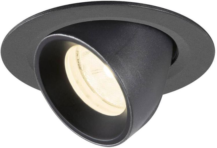 SLV NUMINOS® GIMBLE XS, Deckeneinbauleuchte, 4000 K, 20°, IP20, rund, schwarz