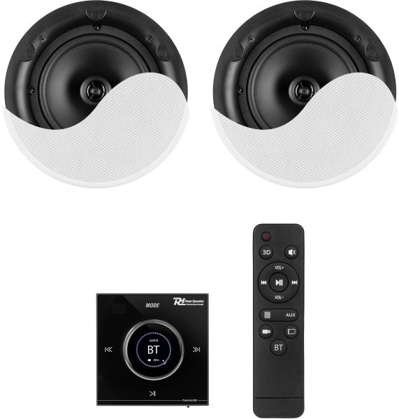 Power Dynamics Powerline B50BSet Unterputz-Audioverstärker mit 2 Deckenlautsprechern