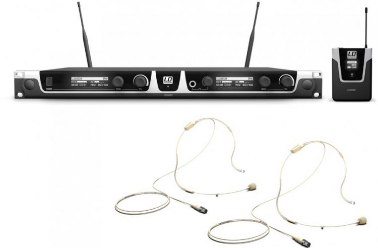 LD Systems U508BPHH2 Funkmikrofon mit 2x Bodypack und 2x Headset