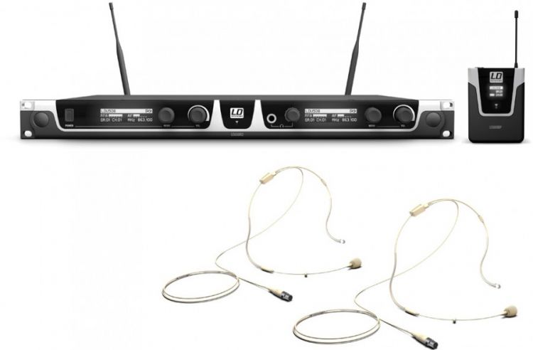 LD Systems U508BPHH2 Funkmikrofon mit 2x Bodypack und 2x Headset