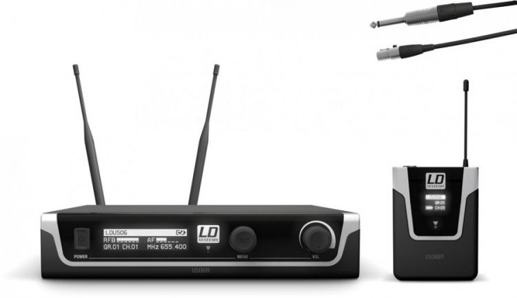 LD Systems U506 BPG Funkmikrofon System mit Bodypack und Gitarren Kabel
