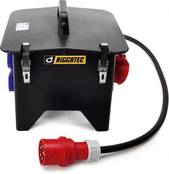 Riggatec Stromverteiler "Hannover" IP44, 32A in 2x16A CEE, 6x SK