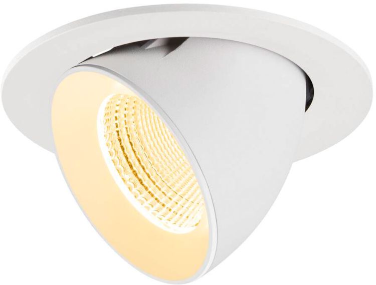 SLV NUMINOS® GIMBLE L, Deckeneinbauleuchte, 3000 K, 55°, IP20, rund, weiß