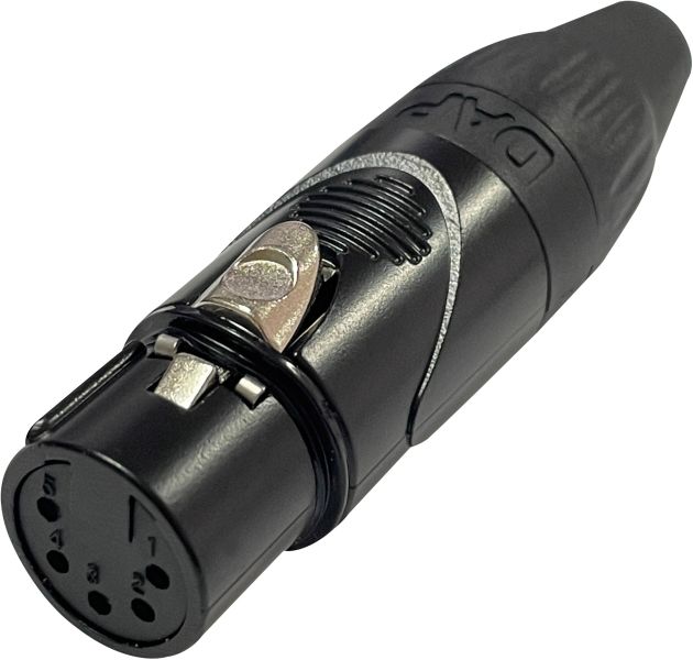DAP-Audio XLR 5P X-Typ – weiblich, schwarze Endkappe, Nickelgehäuse