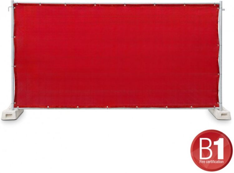 Adam Hall Accessories 0159XBAU7 Bauzaunblende Gaze Typ 800 1,76x3,41m rot