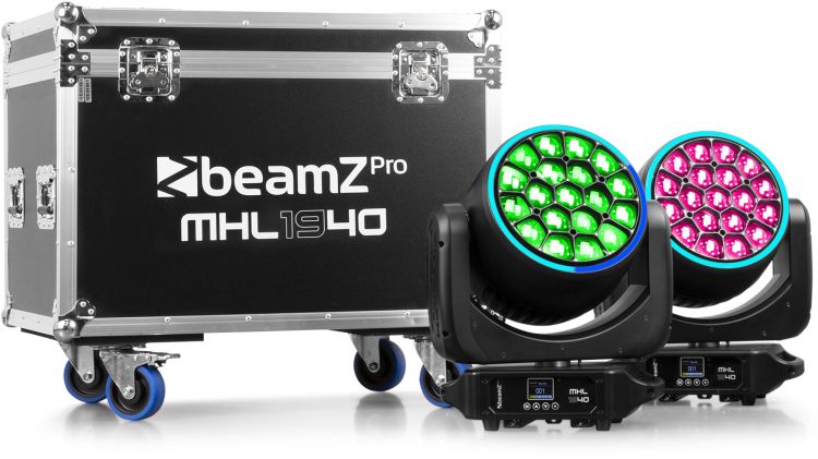 beamZ Pro MHL1940 LED Moving Head Zoom 19x40W 2 Stück im Flightcase