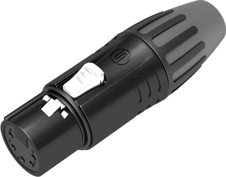 Seetronic XLR 5P Connector - female Goldkontakte - schwarzes Gehäuse