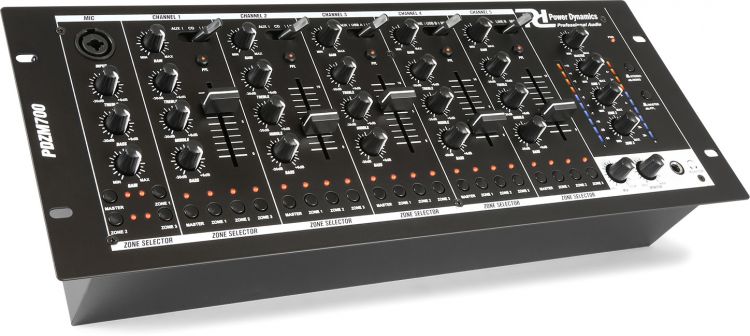 Power Dynamics PDZM700 6-Kanal-Installationsmischpult USB 4 Zonen