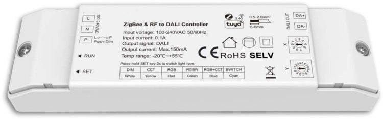 ISOLED Sys-Pro + ZigBee 3.0/Push auf DALI DT6/DT7/DT8 Konverter und 150mA DALI-PS, 230V
