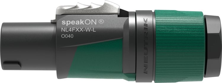 Neutrik speakON 4P Cable Connector - L Schwarz-grünes Gehäuse - Große Kabeldurchmesser