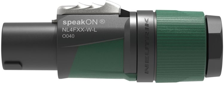 Neutrik speakON 4P Cable Connector - L Schwarz-grünes Gehäuse - Große Kabeldurchmesser