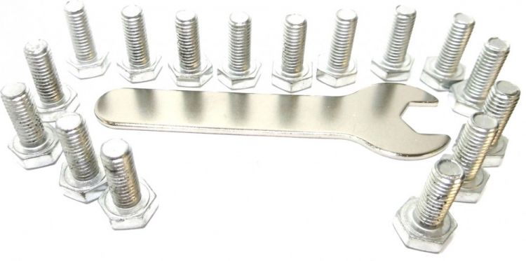 Schrauben Set 16x Schrauben + 1x 14er Schlüssel (Lenkrollen Cases)