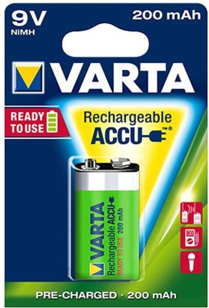 VARTA Batterien Rechargeable Accu 56722 Wiederaufladbare Batterie - 9V Blo