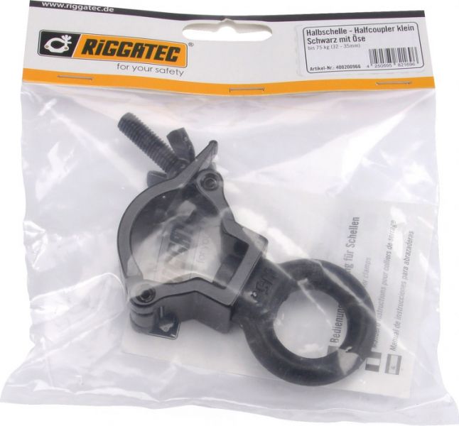 Riggatec Halfcoupler Small black max. 10kg (20 mm) with eyelet - cheap at LTT