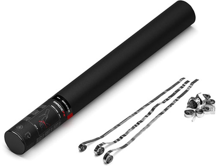 Magic FX Handbetriebene Streamerkanone 50cm - Silber Metallic