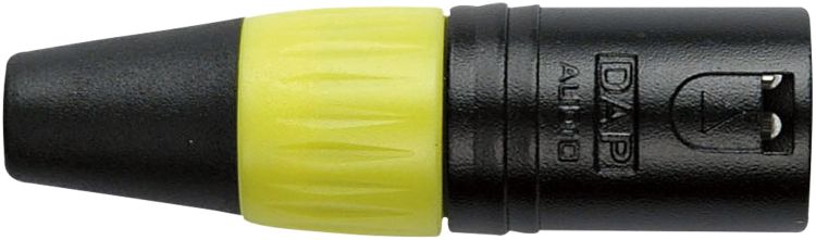 DAP XLR 3p. Verbinder male, Schwarz/Endkappe Gelb