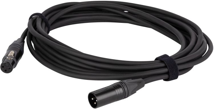 DAP-Audio FLN01 – Mikrofon-/Line-Kabel XLR M/F 3P Neutrik NC3-BAG Serie 10 m – versilbert