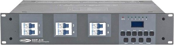 Showtec DDP-610M - Digitales Dimmerpack mit sechs Kanälen, 10-A-Sicherung