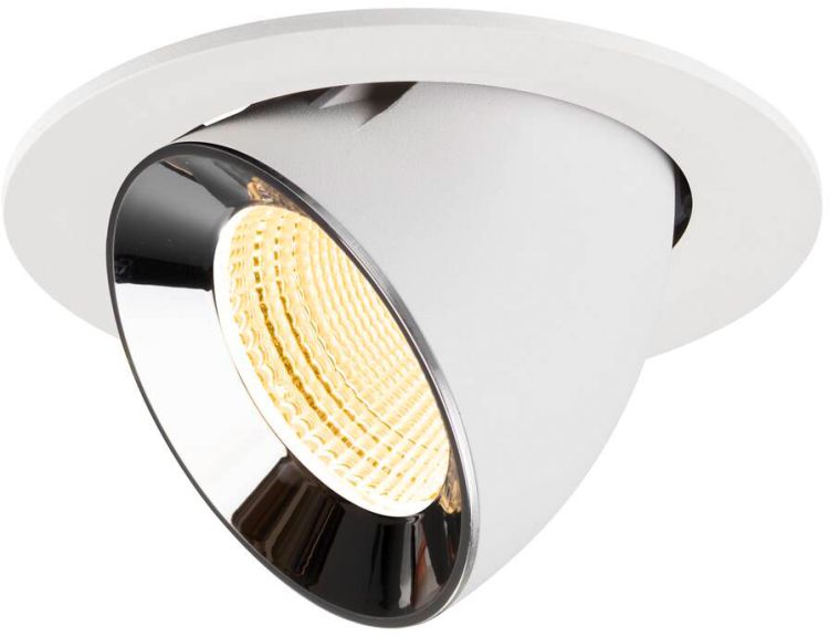 SLV NUMINOS® GIMBLE L, Deckeneinbauleuchte weiß/chrom 3000 K 55°