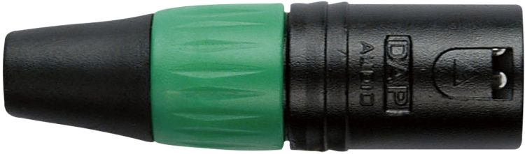 DAP XLR 3p. Verbinder male, Schwarz/Endkappe Grün