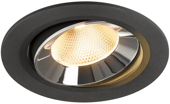 SLV NUMINOS® MOVE L, Deckeneinbauleuchte schwarz/chrom 3000 K 20°