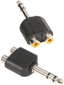 Adam Hall Connectors 7549 Y-Connector 2 x mono Cinch female auf 6,3 mm ste