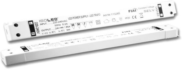 ISOLED LED Trafo 24V/DC, 0-30W, slim, SELV