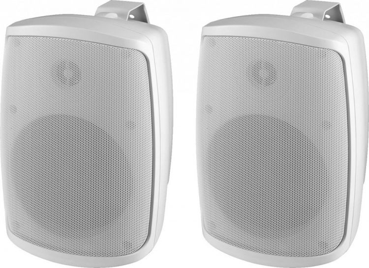 MONACOR WALL-04T/WS 2-Wege-ELA-Lautsprecherboxen-Paar, weiß